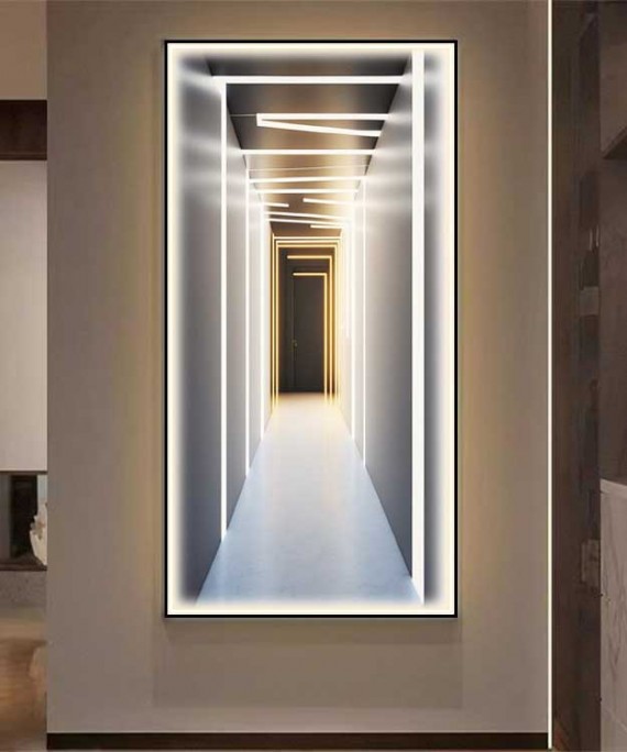 3D Effect Black Frame Modern Classic Style With Lighting